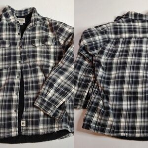 Boston Trader Quilted Sherpa Lined‎ Worker Shirt Jacket Shacket Plaid Large L